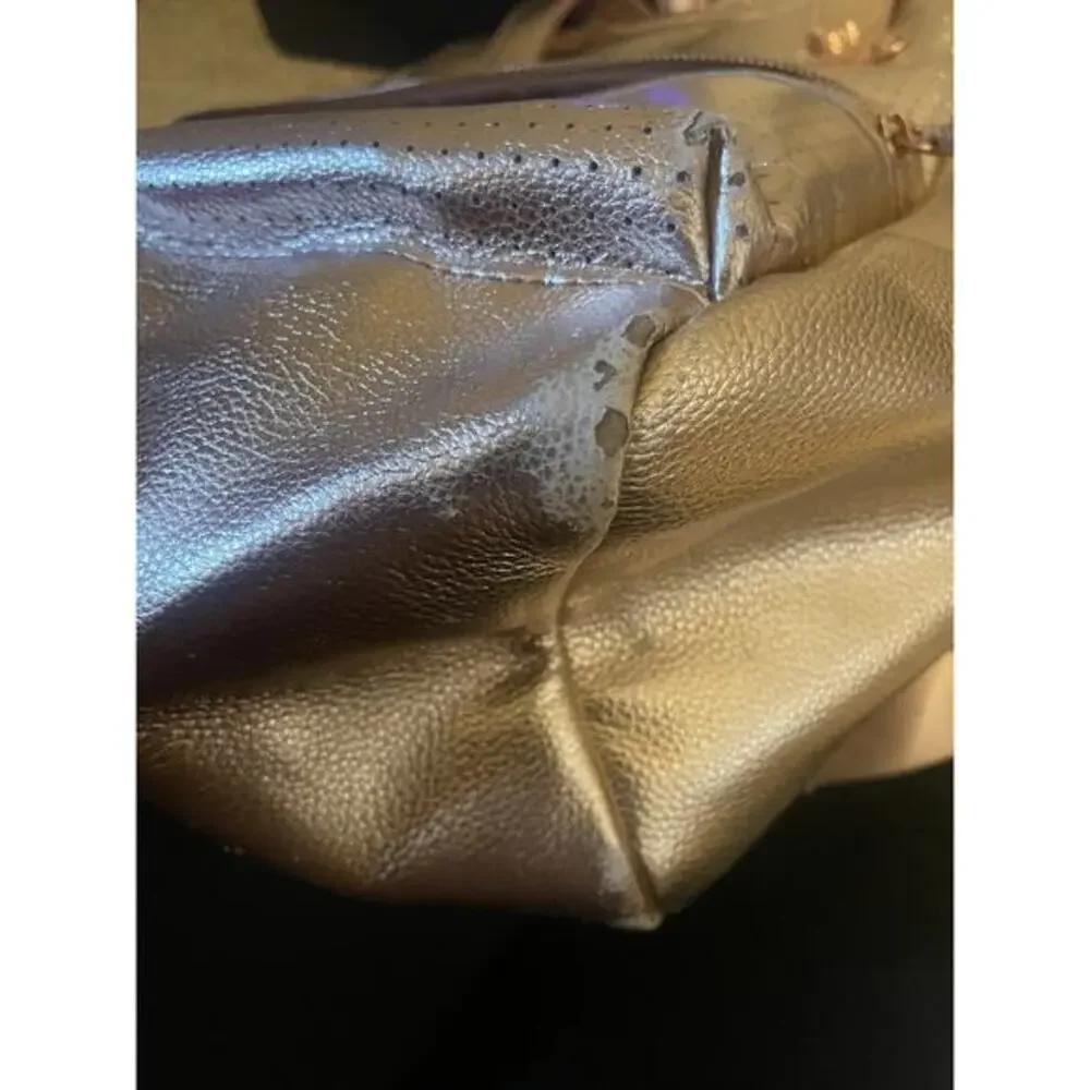 Disney Rose Gold Mickey Mouse Icon Flair Backpack Top‎ Handle Strap Pockets Used